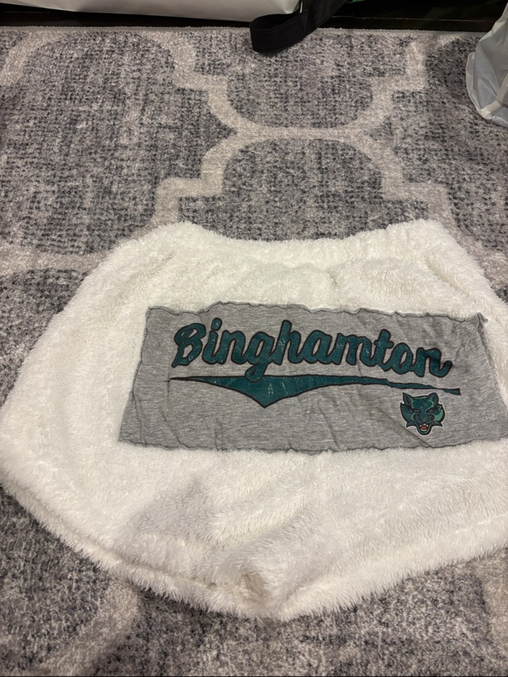Binghamton Fuzzy White Lounge Shorts